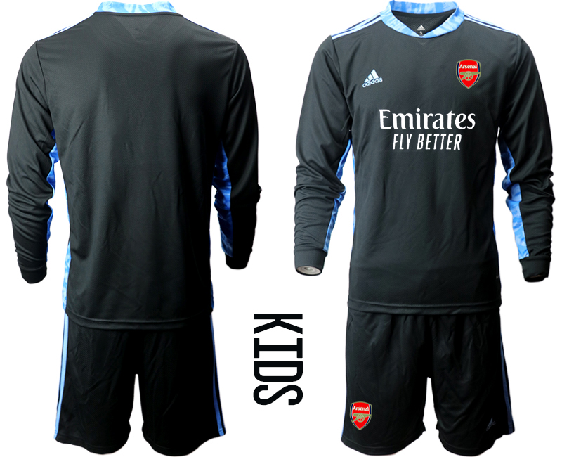 Youth 2020-2021 club Arsenal black long sleeved Goalkeeper blank Soccer Jerseys2